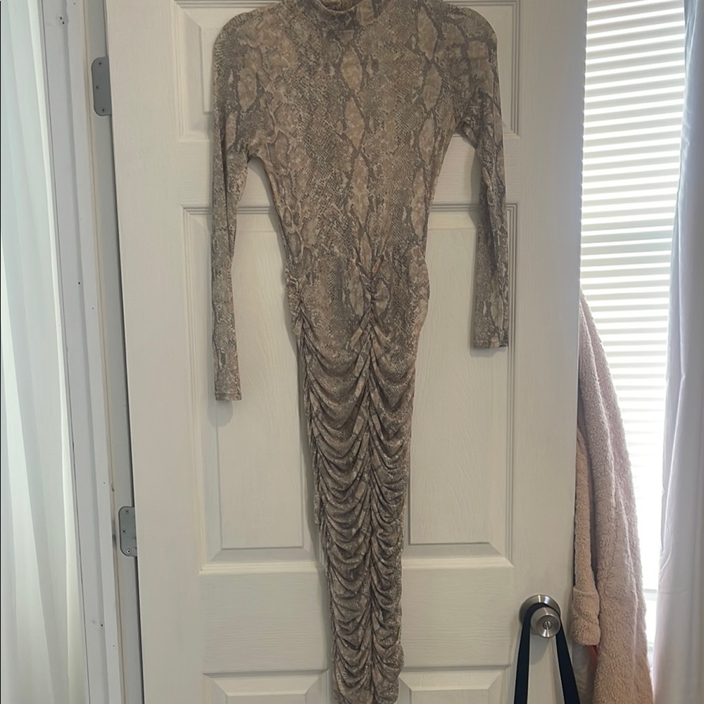 Elegant Snake Print Long Dress
